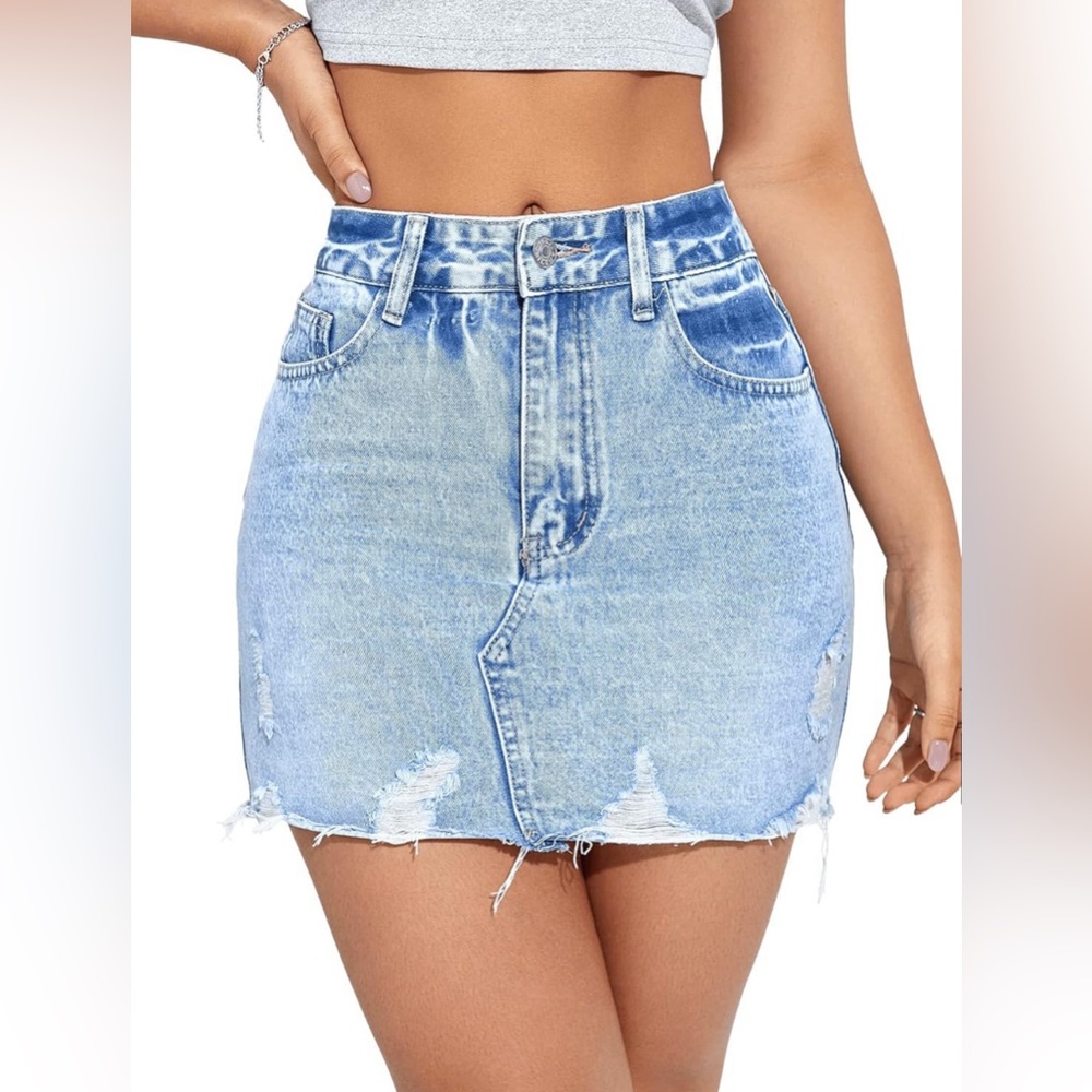Sweaty Rocks • Distressed Denim Skirt